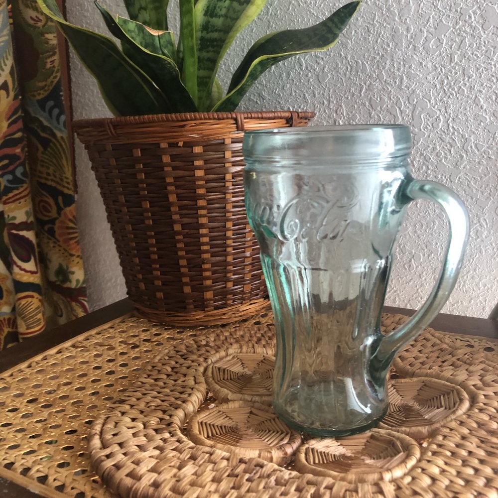Green Glass Coca Cola Mug by Libbey Glass Co 16 oz - Picture 5 of 9